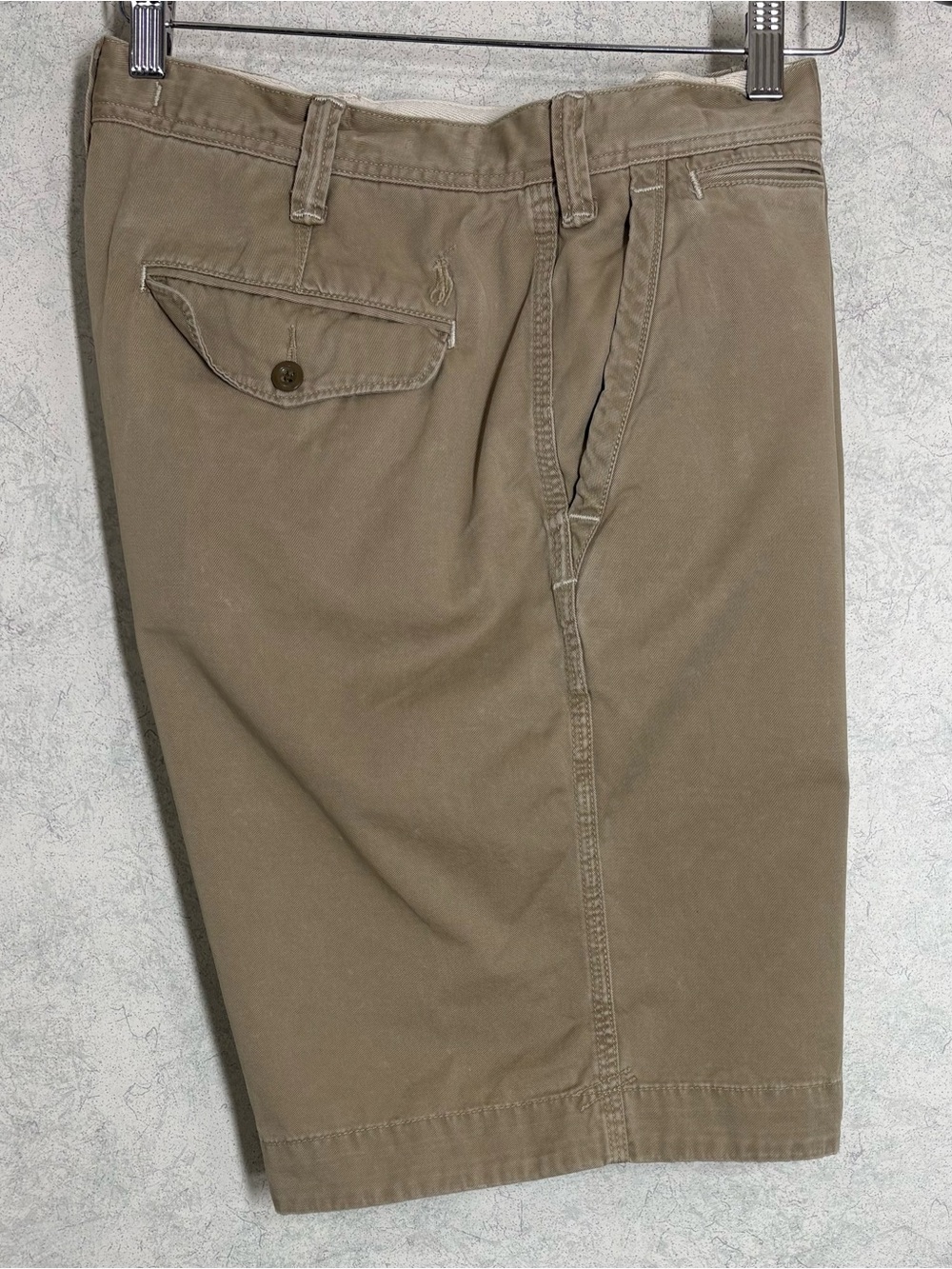 Polo Ralph Lauren•Chino Style•Shorts•Khaki•Flat Front•5 Pocket•Sz 34•Drawstring - Picture 4 of 16